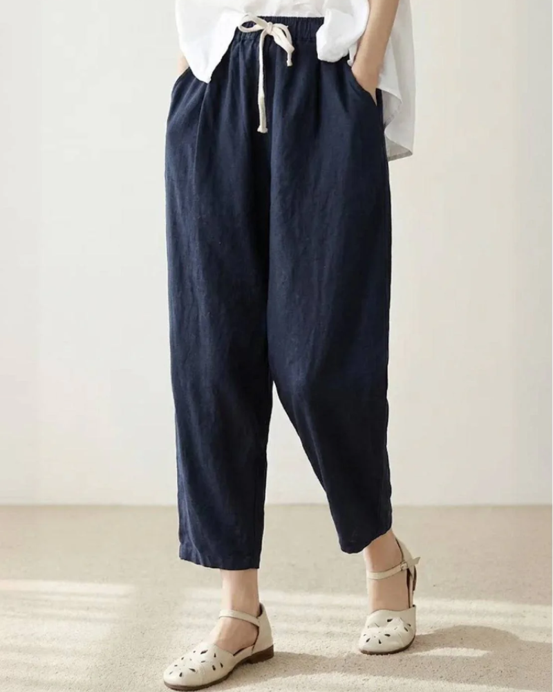 Avery Women's Slim Fit Pants – Drawstring Waist Casual Summer Trousers