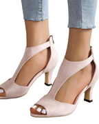 Sofia Women's Cut Out Pumps – Open Toe Heels with Elegant Slim Heel Design