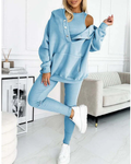Mia Women's 3 Piece Hoodie Set – Fleece Top, Hoodie & Jogger Pants Cozy Outfit