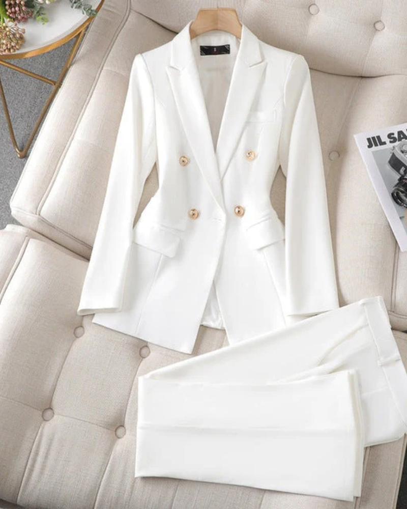 Danielle Women's Blazer & Pants Set – Tailored 2-Piece Suit for Work & City Wear