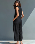 Arielle Women’s Jumpsuit – Sleeveless V-Neck Wide Leg Jumpsuit