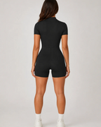 Brielle Women's Workout Jumpsuit – Seamless Short-Sleeve Athletic One-Piece