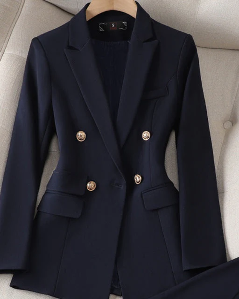 Danielle Women's Blazer & Pants Set – Tailored 2-Piece Suit for Work & City Wear