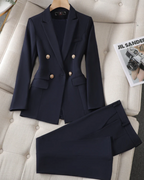 Danielle Women's Blazer & Pants Set – Tailored 2-Piece Suit for Work & City Wear