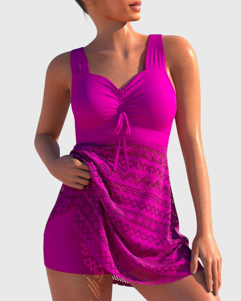Brielle Women’s Modest Bikini Set – Supportive Textured Swimwear
