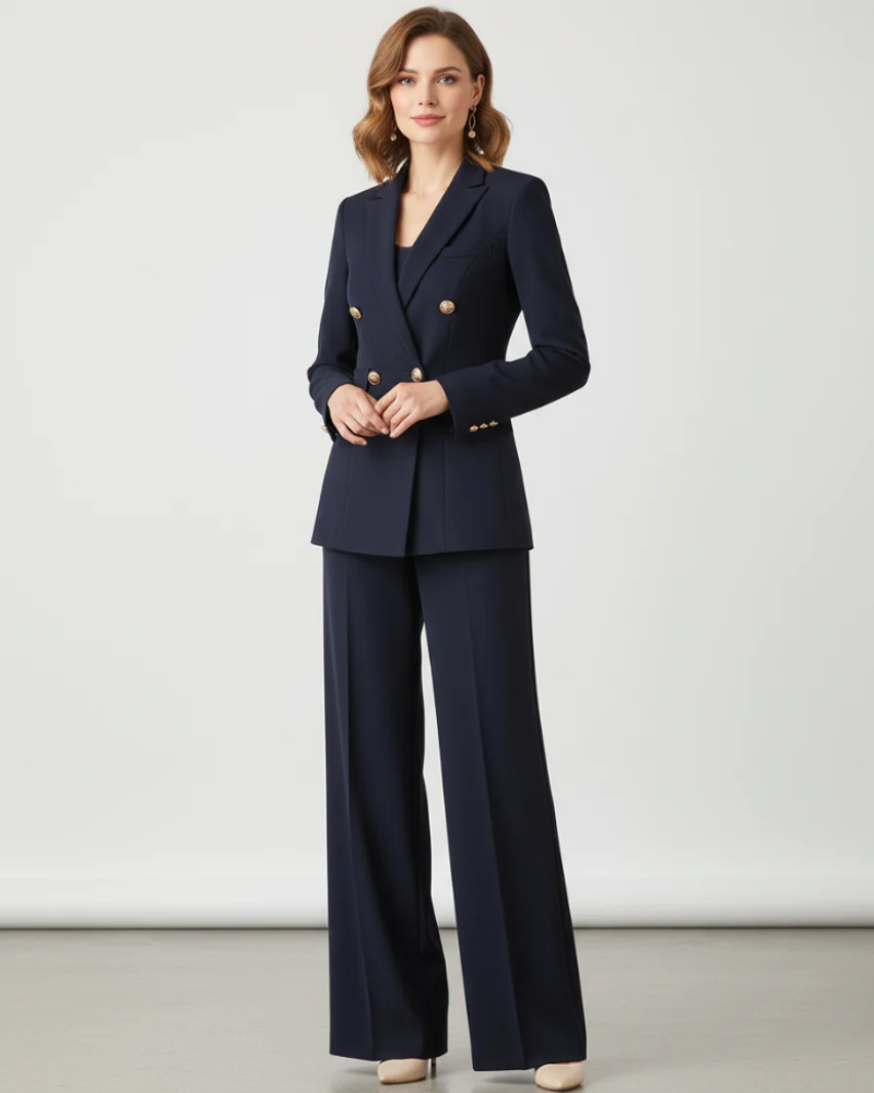Danielle Women's Blazer & Pants Set – Tailored 2-Piece Suit for Work & City Wear