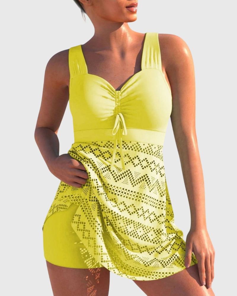 Brielle Women’s Modest Bikini Set – Supportive Textured Swimwear
