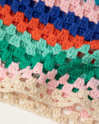 Jasmine Women’s Crochet Set – Lace-Up Bustier & Colorful Boho Shorts