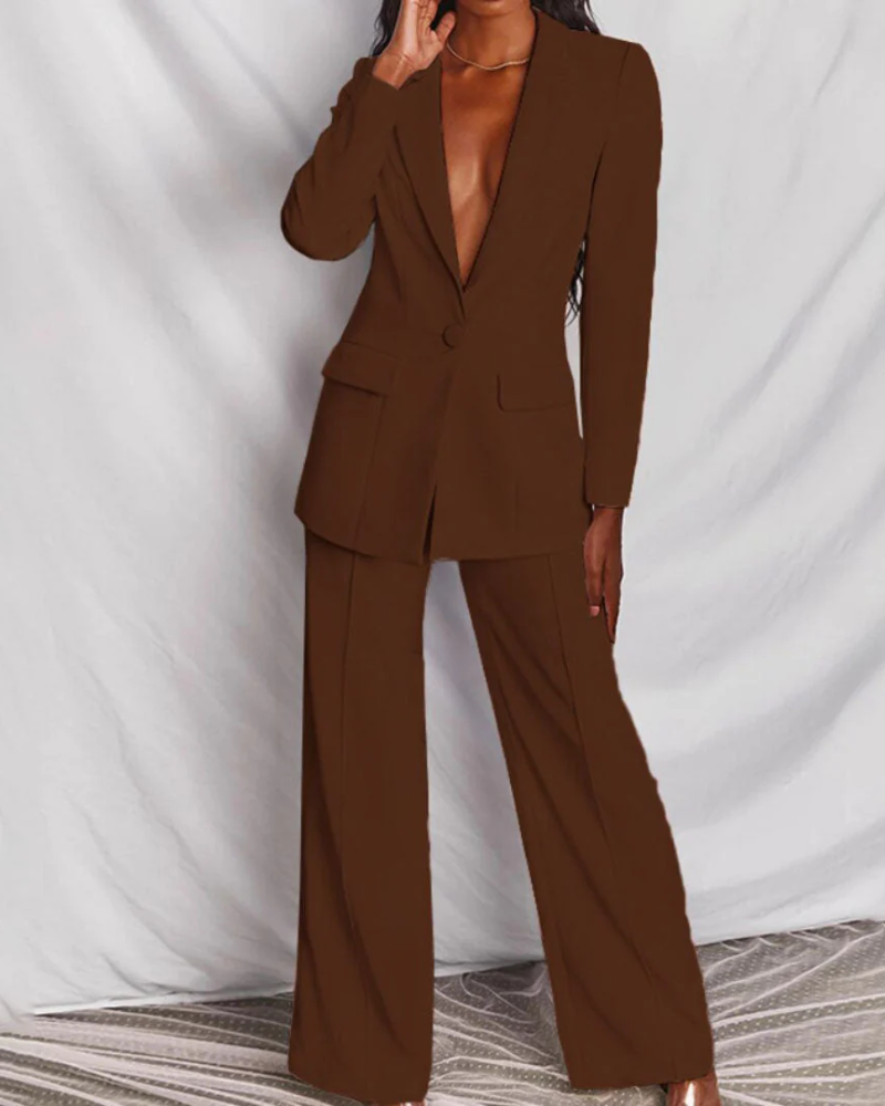 Alessandra Women's Blazer & Pants Set – Elegant Business Suit with Tailored Fit
