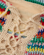 Jasmine Women’s Crochet Set – Lace-Up Bustier & Colorful Boho Shorts