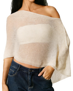 Isabella Women’s Sheer Poncho – Lightweight Mesh Beach Cover-Up Shawl