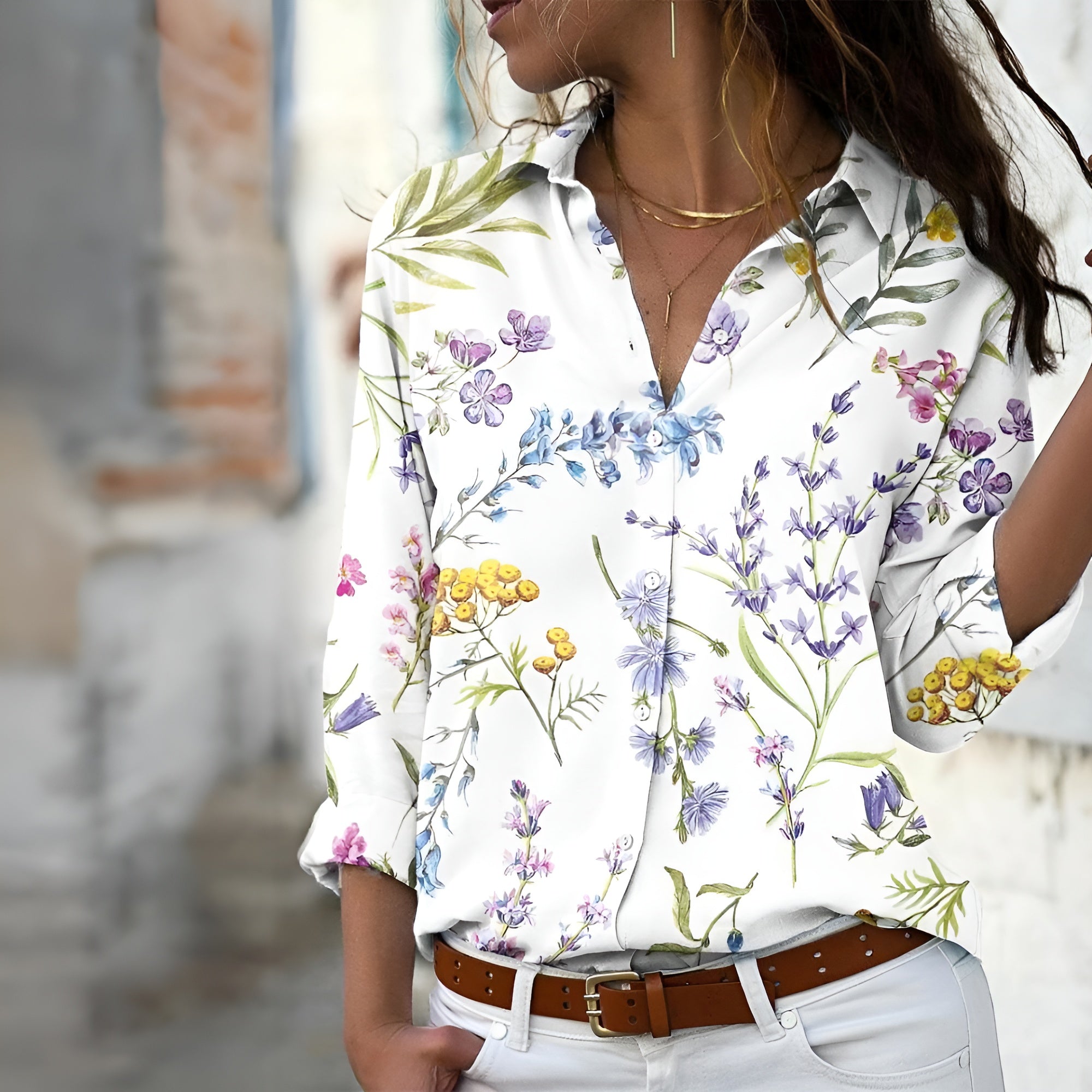 Norina Women’s Printed Blouse – Breathable Relaxed Fit Top with Elegant Design