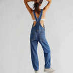 Charlotte Women's Denim Jumpsuit – Fitted Button Front Casual Jean Outfit
