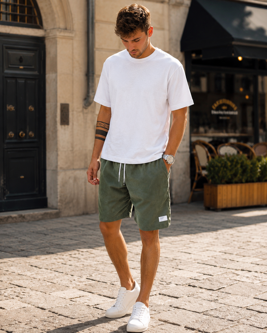 Zachary Men's Corduroy Shorts – Relaxed Fit Stretch Casual Summer Shorts