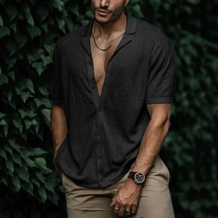 Leandro Men’s Linen Shirt – Breathable Long Sleeve Summer Shirt with Classic Fit