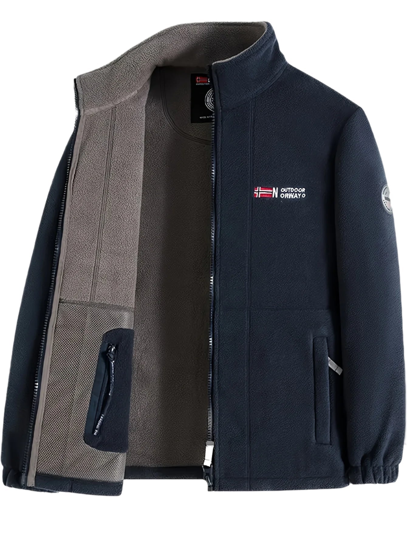 Julius Men's Fleece Jacket – Outdoor Norway High Collar Breathable Warm Layer