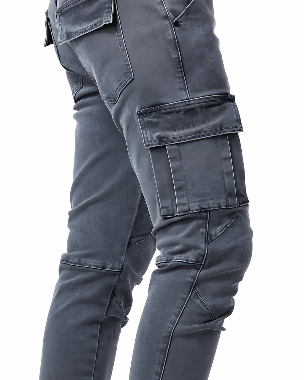 Francois Men's Stretch Denim Cargo Pants – Slim Fit Utility Jeans with Pockets