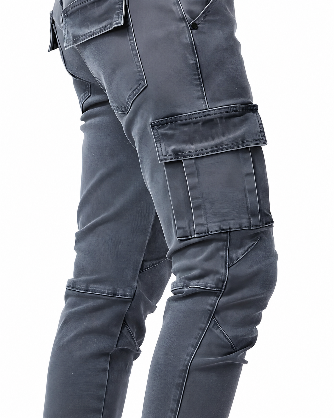 Francois Men's Stretch Denim Cargo Pants – Slim Fit Utility Jeans with Pockets