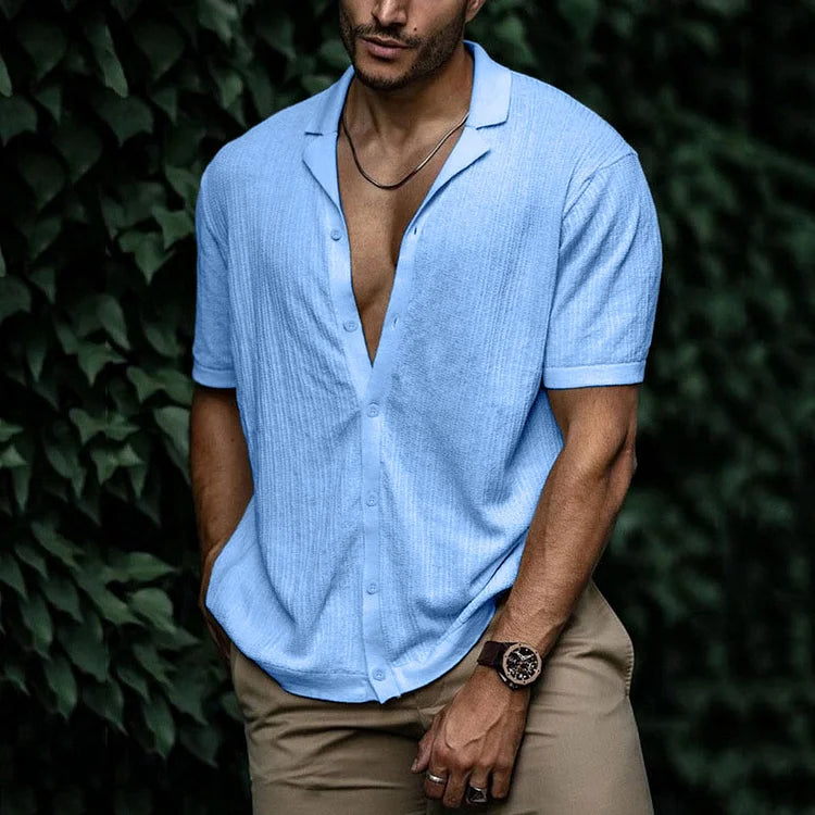 Leandro Men’s Linen Shirt – Breathable Long Sleeve Summer Shirt with Classic Fit