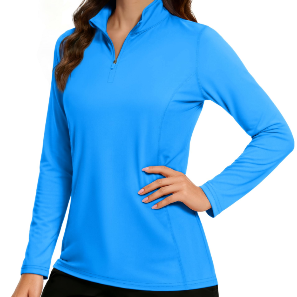 Kennedy Women’s Quarter-Zip Sun Shirt – UPF 50+, Quick-Dry & Stretchy Long Sleeve