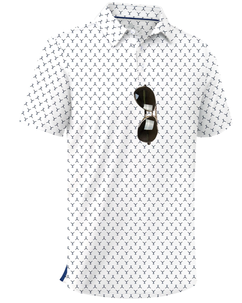 Wyatt Men’s Printed Golf Polo Shirt – Moisture-Wicking, UPF 30+ & 4-Way Stretch