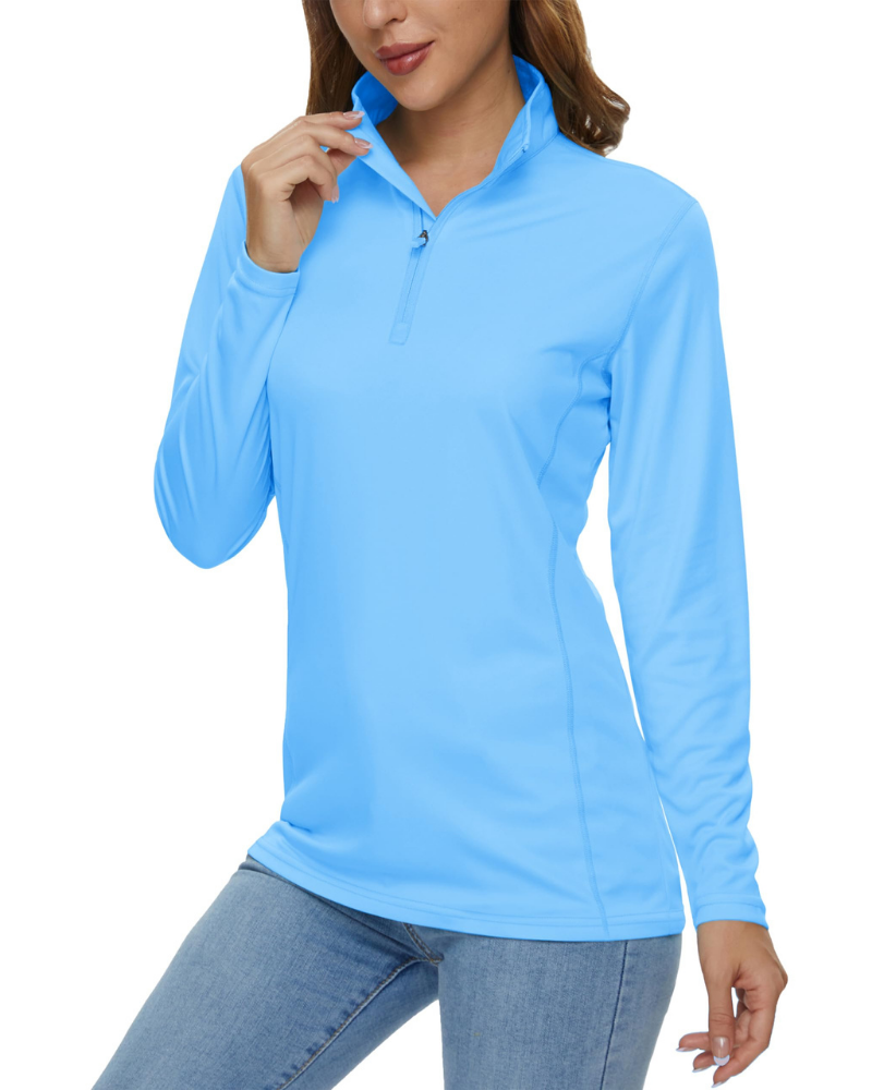 Paisley Women’s Quarter-Zip Sun Shirt – UPF 50+, Quick-Dry & Lightweight Long Sleeve