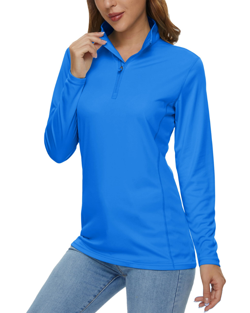 Paisley Women’s Quarter-Zip Sun Shirt – UPF 50+, Quick-Dry & Lightweight Long Sleeve