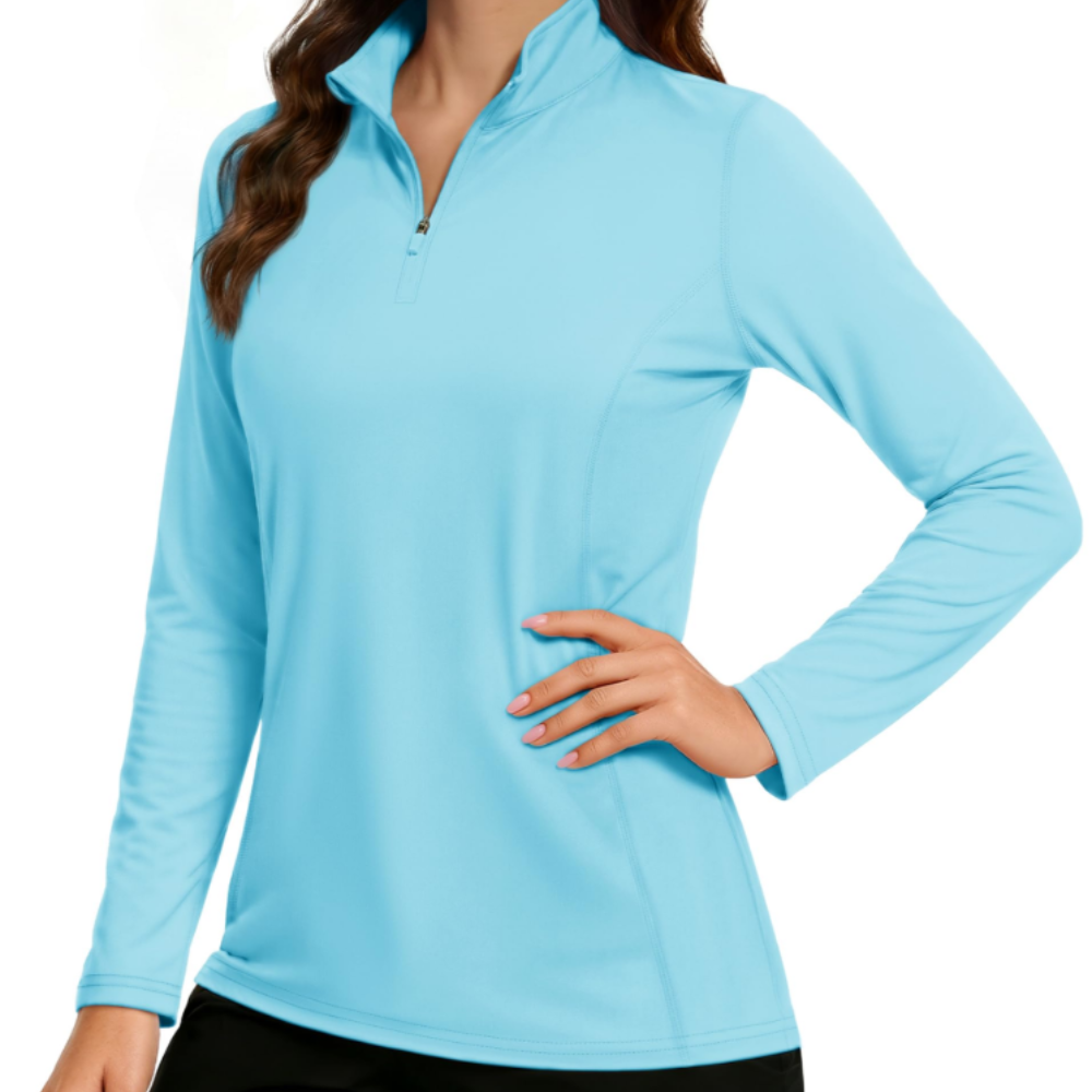 Kennedy Women’s Quarter-Zip Sun Shirt – UPF 50+, Quick-Dry & Stretchy Long Sleeve