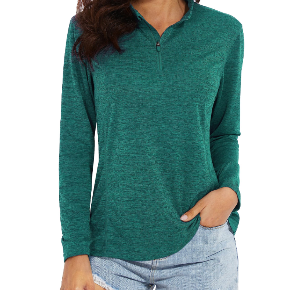 Autumn Women’s Quarter-Zip Sun Shirt – UPF 50+, Quick-Dry & Long Sleeves