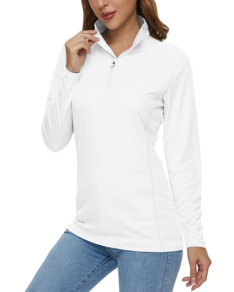 Paisley Women’s Quarter-Zip Sun Shirt – UPF 50+, Quick-Dry & Lightweight Long Sleeve