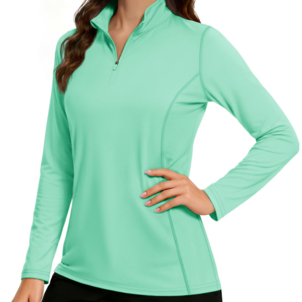 Kennedy Women’s Quarter-Zip Sun Shirt – UPF 50+, Quick-Dry & Stretchy Long Sleeve