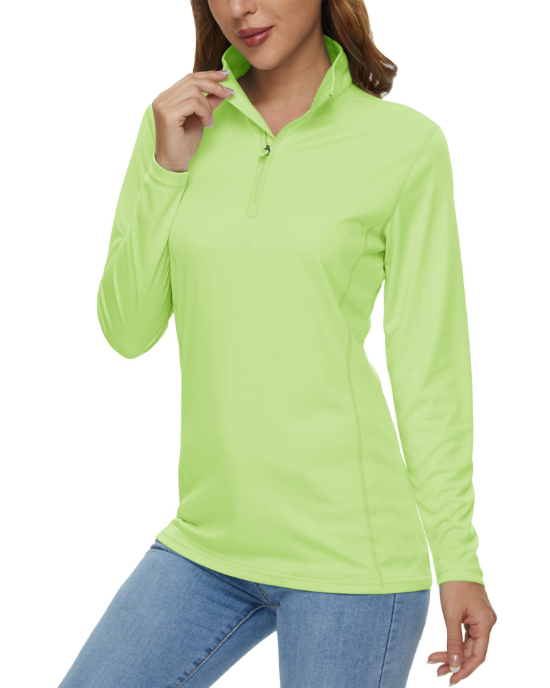 Paisley Women’s Quarter-Zip Sun Shirt – UPF 50+, Quick-Dry & Lightweight Long Sleeve