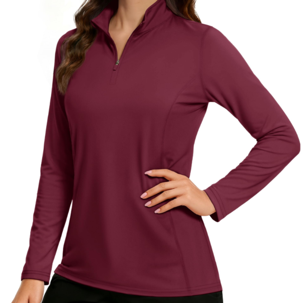 Kennedy Women’s Quarter-Zip Sun Shirt – UPF 50+, Quick-Dry & Stretchy Long Sleeve