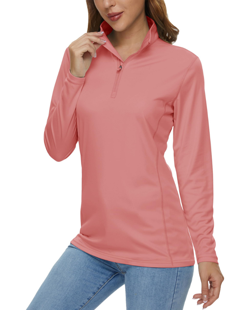 Paisley Women’s Quarter-Zip Sun Shirt – UPF 50+, Quick-Dry & Lightweight Long Sleeve