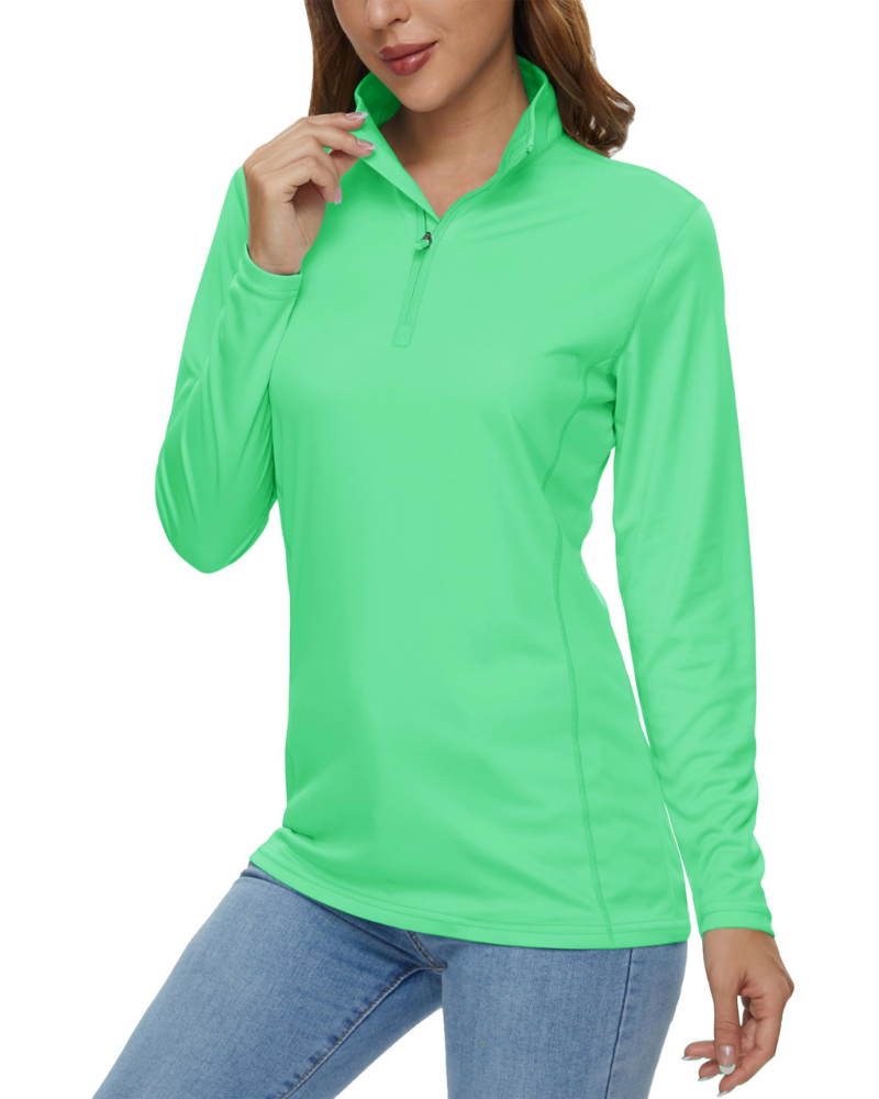 Paisley Women’s Quarter-Zip Sun Shirt – UPF 50+, Quick-Dry & Lightweight Long Sleeve