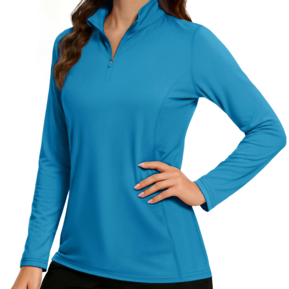 Kennedy Women’s Quarter-Zip Sun Shirt – UPF 50+, Quick-Dry & Stretchy Long Sleeve