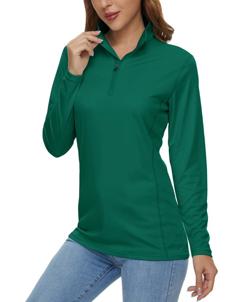 Paisley Women’s Quarter-Zip Sun Shirt – UPF 50+, Quick-Dry & Lightweight Long Sleeve