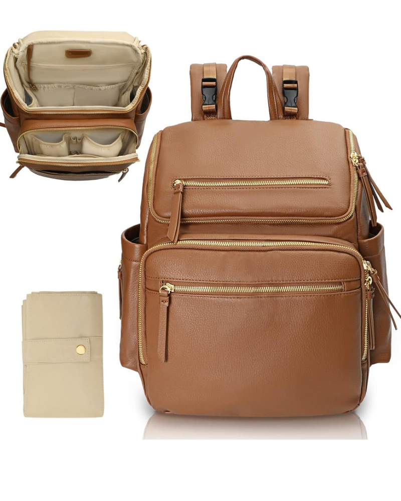Emerson Large Diaper Bag Backpack – 17 Pockets, Changing Pad & Insulated Storage