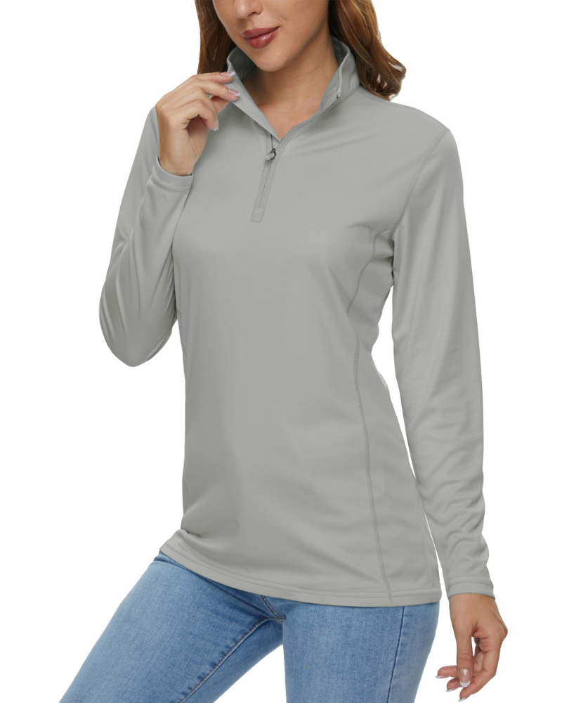 Paisley Women’s Quarter-Zip Sun Shirt – UPF 50+, Quick-Dry & Lightweight Long Sleeve