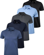 Oliver Men’s 5-Pack Polo Shirts – Quick-Dry, Moisture-Wicking & UPF 50+ Protection