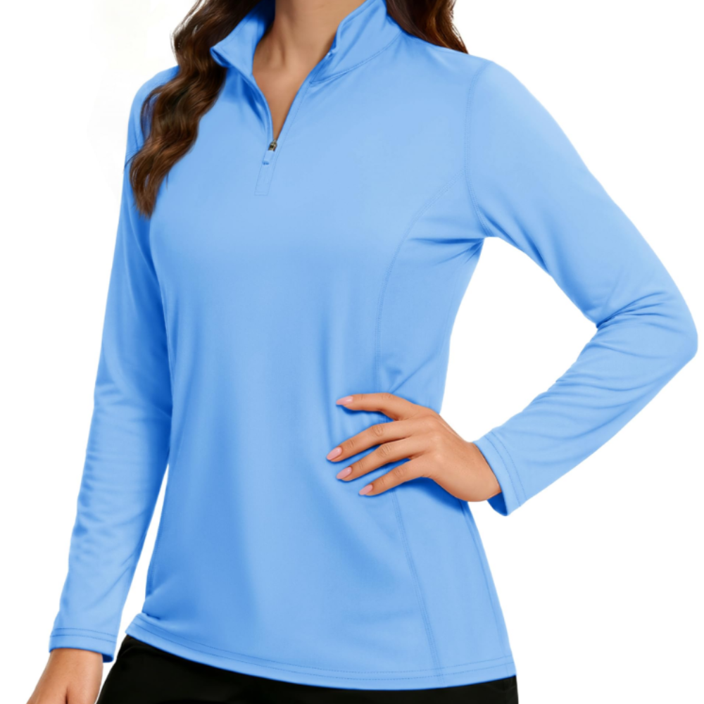 Kennedy Women’s Quarter-Zip Sun Shirt – UPF 50+, Quick-Dry & Stretchy Long Sleeve