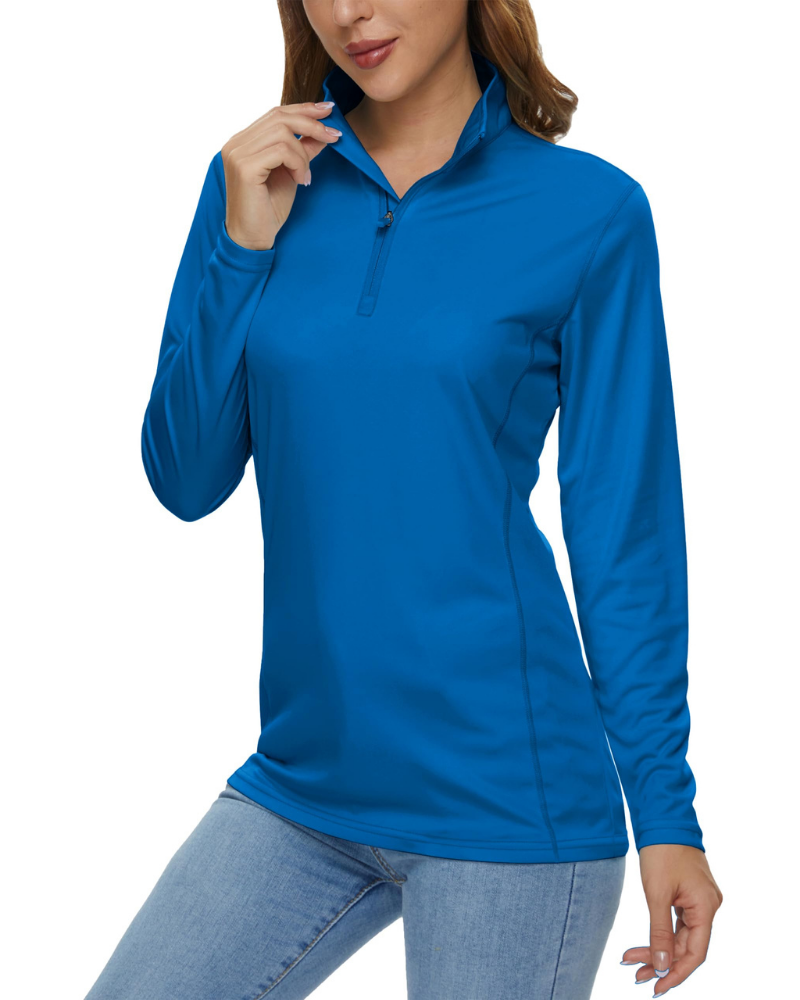 Paisley Women’s Quarter-Zip Sun Shirt – UPF 50+, Quick-Dry & Lightweight Long Sleeve