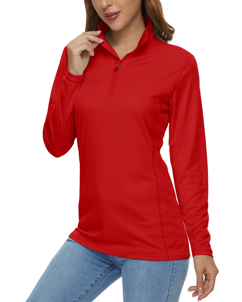 Paisley Women’s Quarter-Zip Sun Shirt – UPF 50+, Quick-Dry & Lightweight Long Sleeve