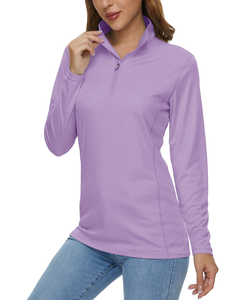 Paisley Women’s Quarter-Zip Sun Shirt – UPF 50+, Quick-Dry & Lightweight Long Sleeve