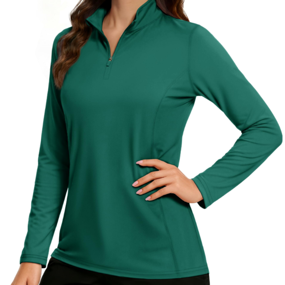 Kennedy Women’s Quarter-Zip Sun Shirt – UPF 50+, Quick-Dry & Stretchy Long Sleeve