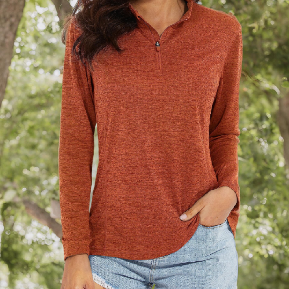 Autumn Women’s Quarter-Zip Sun Shirt – UPF 50+, Quick-Dry & Long Sleeves