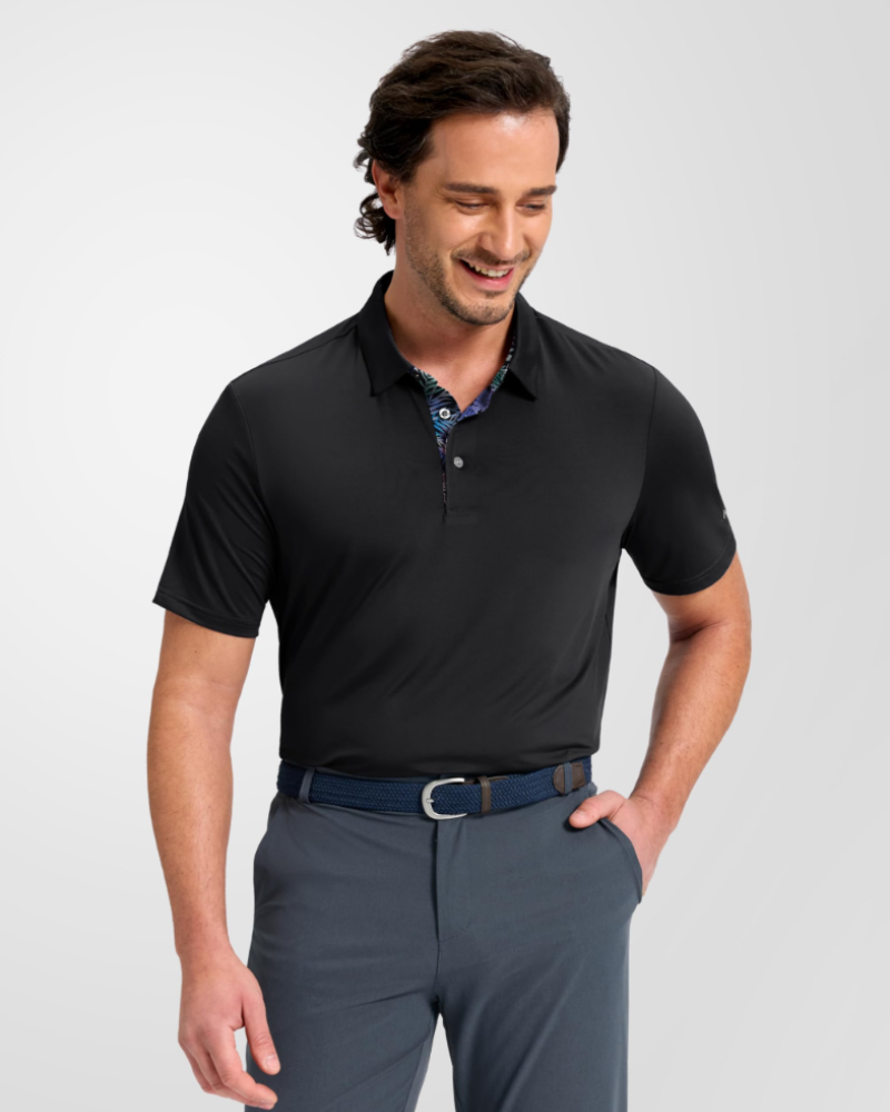 Preston Men’s Golf Polo Shirt – Quick-Dry, 4-Way Stretch & UPF 50+ Protection