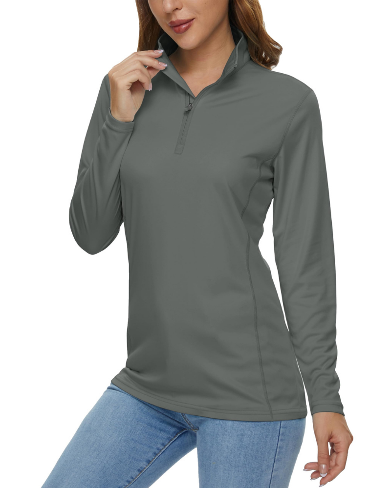 Paisley Women’s Quarter-Zip Sun Shirt – UPF 50+, Quick-Dry & Lightweight Long Sleeve