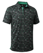 Wyatt Men’s Printed Golf Polo Shirt – Moisture-Wicking, UPF 30+ & 4-Way Stretch