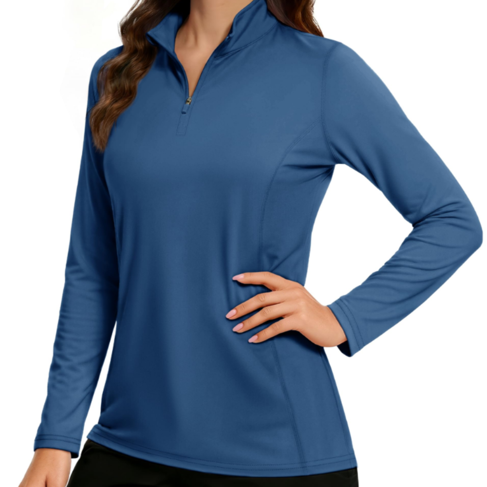 Kennedy Women’s Quarter-Zip Sun Shirt – UPF 50+, Quick-Dry & Stretchy Long Sleeve
